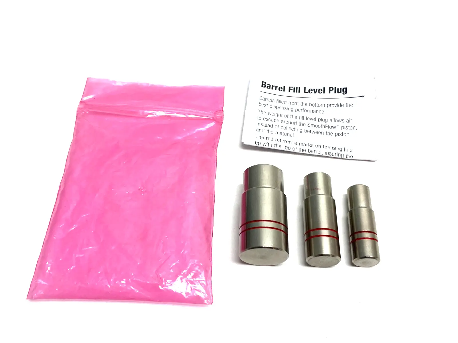 USED NORDSON EFD BARREL FILL LEVEL PLUG KIT FOR SMOOTHFLOW PISTON