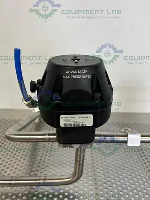 USED 2 ITT PURE-FLO A208 DIAPHRAGM VALVES 90PSI W/ 3/4" AND 1" SANITARY FITTINGS