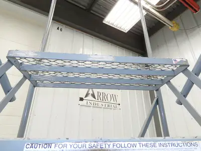 Uline H-84-110 Rolling Ladder 5 Step 10" Work Platform 50" Top Step 450lbs