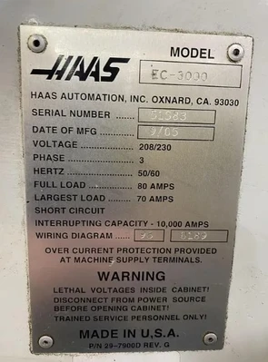 Used 2005 HAAS EC-3000 Horizontal Machining Centers Ohio US | Legacy CNC Machinery, LLC #390722