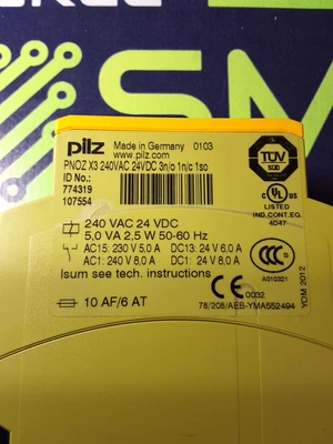 PILZ PNOZ X3 774319 SAFETY RELAY 240VAC 24VDC
