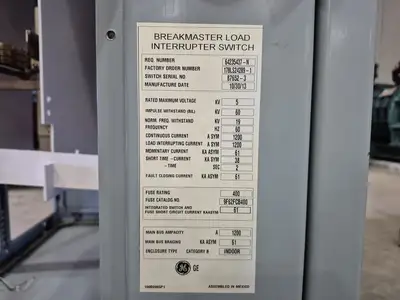 Double Fused Interrupter Switch 5 kV, 4160 Volts & Conduit Cabinet