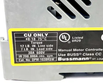 Used BUSSMANN OPM-1038RSW Fuse Accessories | Maverick Industrial Sales #1109769