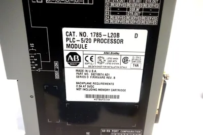 USED ALLEN BRADLEY 1785-L20B PROCESSOR MODULE SER.D 1785L20B