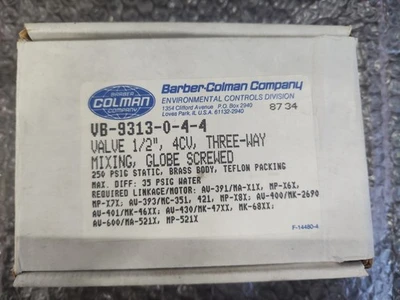 NEW Barber Colman VB-9313-0-4-4