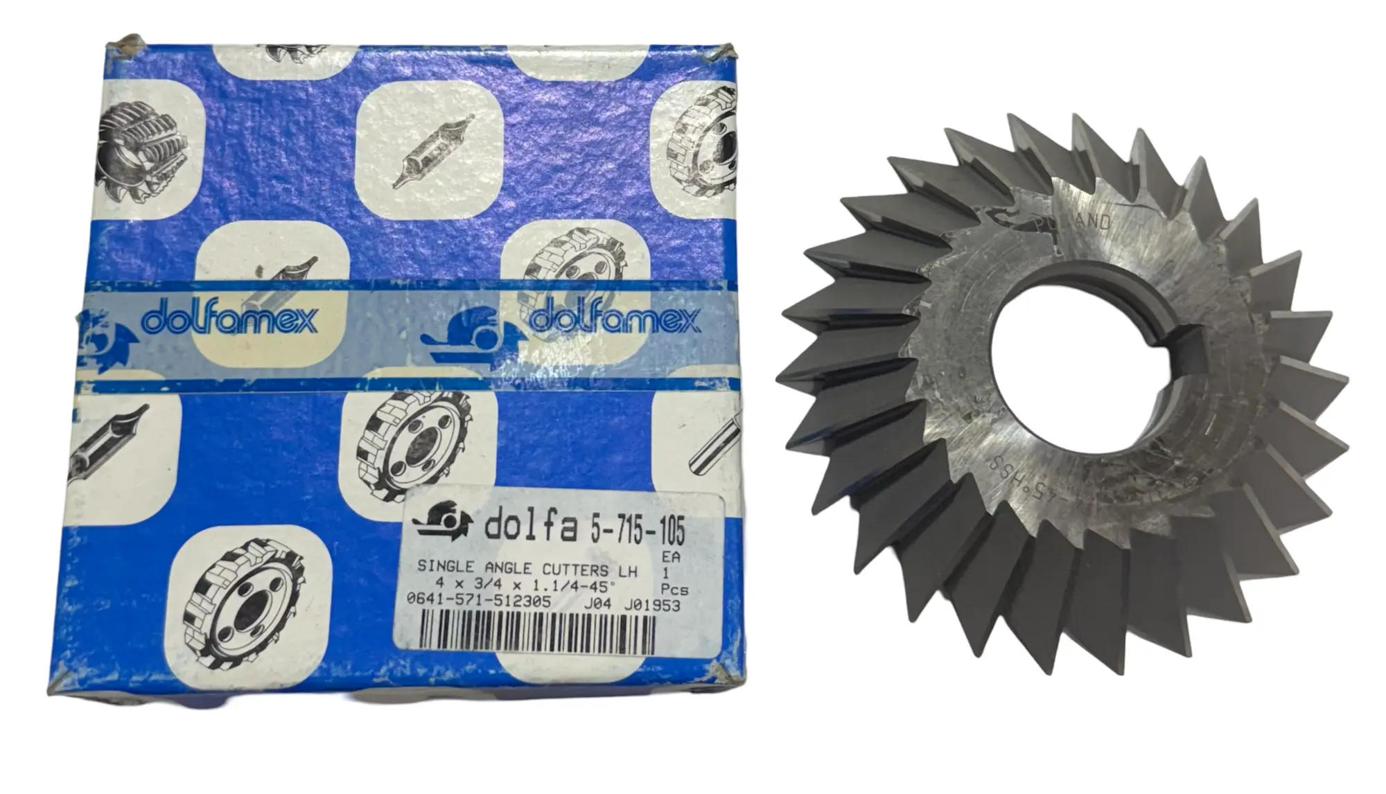 Dolfa 4" x 3/4" x 1-1/4" HSS Single Angle Cutter Left Hand 18 Teeth 45 Degree
