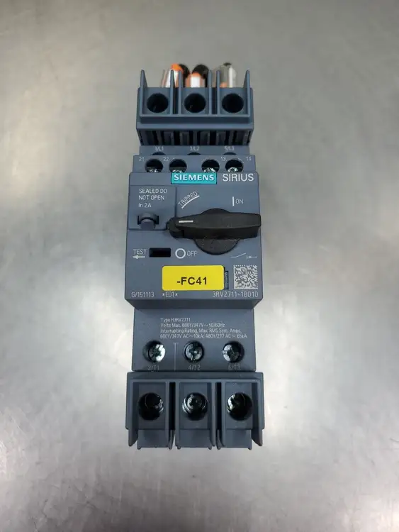 Used Siemens 3RV2711-1BD10 SIRIUS Circuit Breaker w/8US1651-5DK02 Base Unit Circuit Breakers South Carolina US | Palmetto Automation #1151512