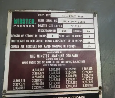 USED 1976 MINSTER 1-60