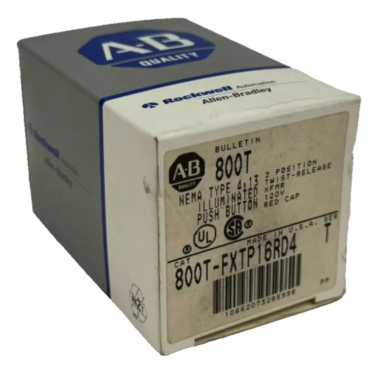NEW ALLEN BRADLEY 800T-FXTP16RD4 PUSH BUTTON SER. T RED CAP 120V 2POS.