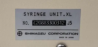 USED SHIMADZU CORPORATION SYRINGE UNIT .XL C20883300312 J5