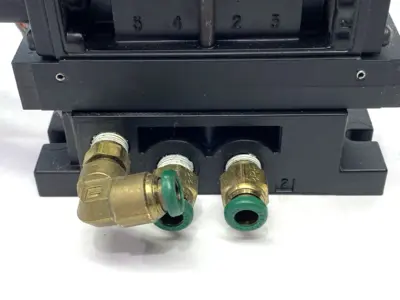 Used Norgren Solenoid Valve 150PSIG 12VDC w/ Pneumatic Manifold Base Solenoid Valves Michigan US | Maverick Industrial Sales #1398169