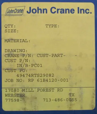 NEW JOHN CRANE IN/B-PC01 BUSHING RP61B4120-001 INBPC01