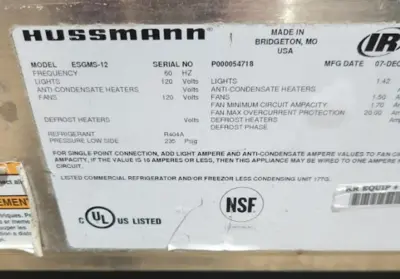 129-0055 Hussmann ESGMS-12 12 Foot Meat Case