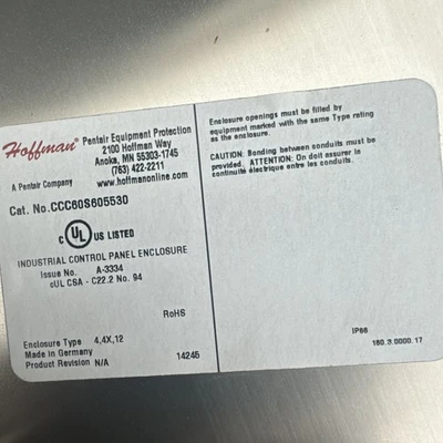 New | in-Stock Hoffman CCC60S605530 Electrical Boxes California US | Davliegogo LLC #1706651