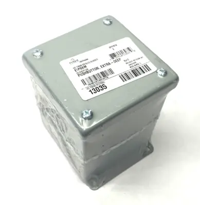 New | in-Stock Hoffman Extra-Deep Pushbutton Enclosure, Gray, Steel, 22.5mm Hole Electrical Boxes Michigan US | Maverick Industrial Sales #1391366