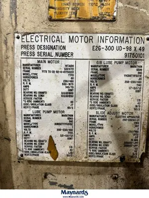 1992 KOMATSU E2G-300UD Straight Side Mechanical Stamping Presses | Rygate LLC (8)