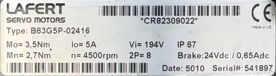 LAFERT B63G5P-02416 Servo Motors | ESS Industrial Equipment Sales (9)