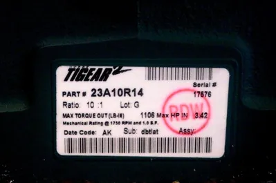 NEW DODGE TIGEAR 23A10R14 REDUCER 10:1 RATIO