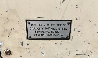 CINCINNATI INC 250HS10 Power Squaring Shears (Inch) | Mohawk Machinery (10)