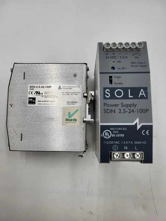 Used SOLA SOLA POWER SUPPLY SDN 2.5-24-1001P55 Power Supplies | ND Industrial Surplus #1216870