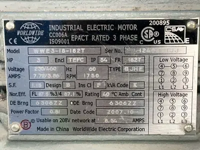 Used WORLDWIDE WWE318182T Motors (misc) Ohio US | HGR 24 #1453604