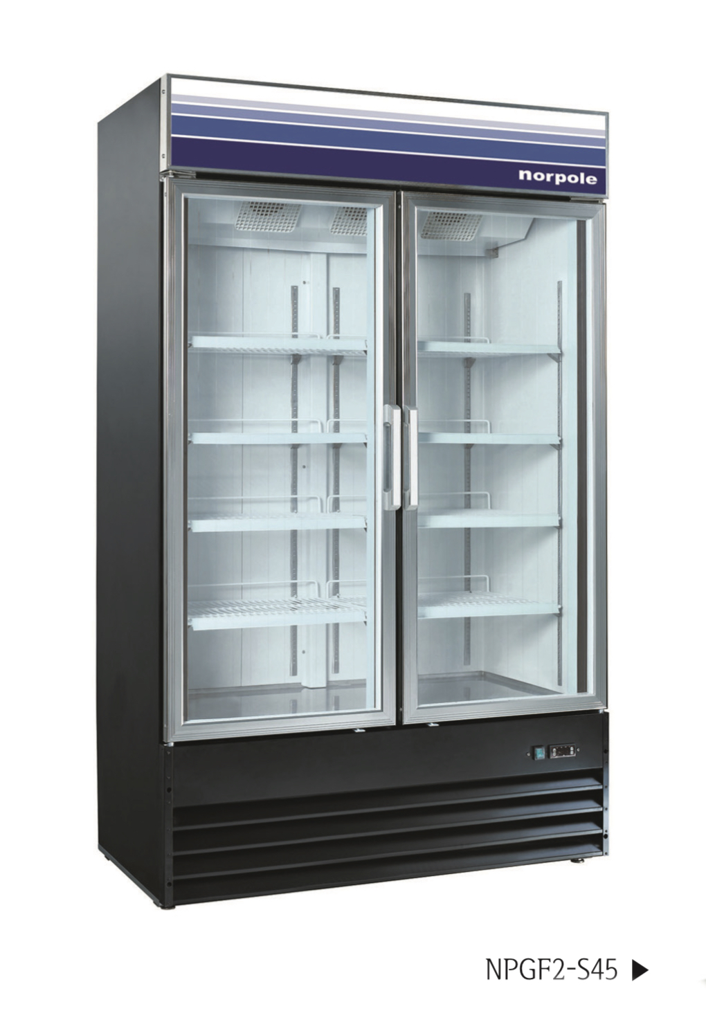 45 cu ft 2 Door Merchandiser Freezer (Black)