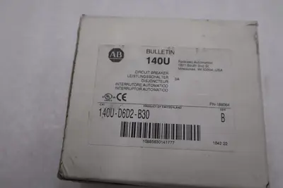 NEW ALLEN BRADLEY 140U-D6D2-B30 MOLDED CASE CIRCUIT BREAKER D-FRAME STOCK H279A