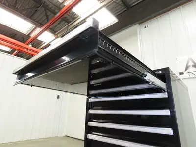 Uline Modular Steel 7 Drawer Tool Cabinet 29x29x44" Black Dividers