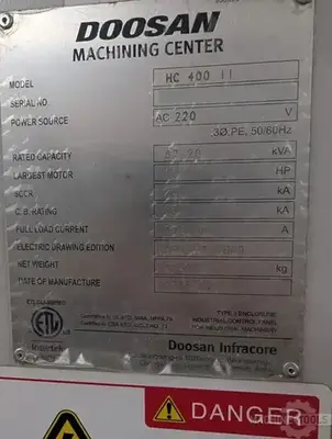 Used 2016 DOOSAN HC 400II Horizontal Machining Centers Arizona US | KD Machinery #1413054