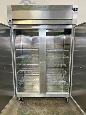 USED MCCALL 1-1045C DOUBLE DOOR STAINLESS STEEL REFRIGERATOR 49 CU, FT., 115V