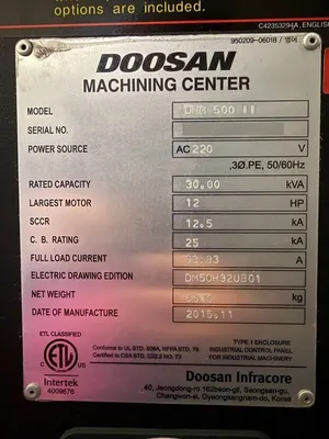 USED 2015 DOOSAN DNM 500II