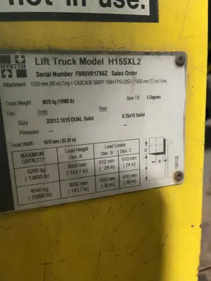 USED 2002 HYSTER H155XL2