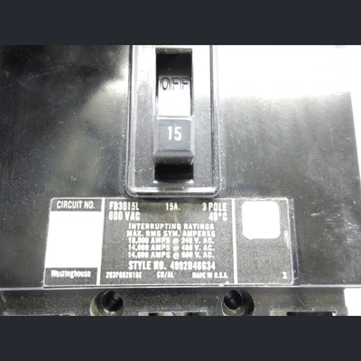 Westinghouse FB3015L 15 Amp 3 Pole Breaker