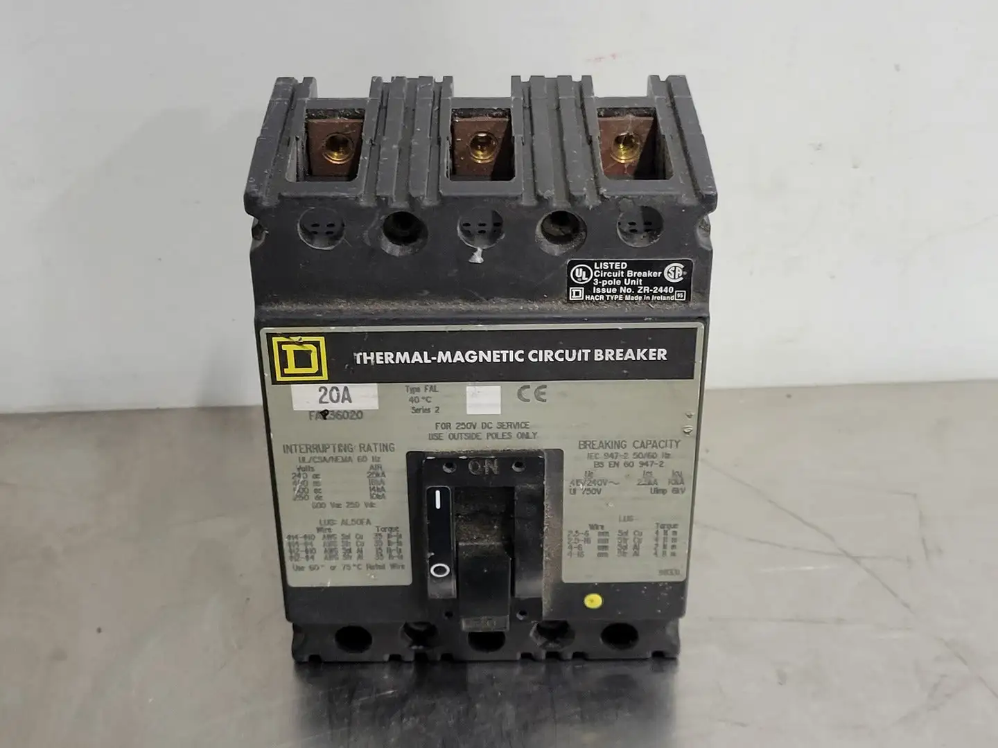 Used SQUARE D FA36020 Switchgears British Columbia CA | Lenmark #244746