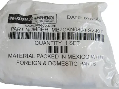 NEW AMPHENOL MB7CKN0800-S2-KIT PLUG CONNECTOR KIT LOT OF 3