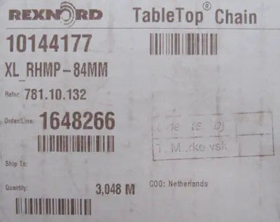 NEW REXNORD 10144177 TABLETOP CHAIN