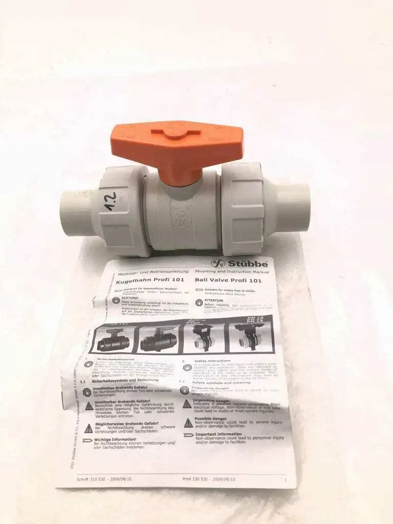 A/V Stubbe Profi 101 132168 1-1/4″ PP Manual Ball Valve DN32