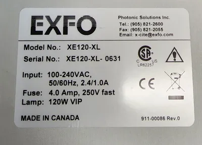 EXFO C-Cite EX120 XL Fluorescence Illuminator 120v TESTED