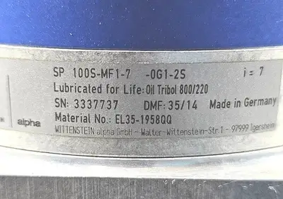 WITTENSTEIN alpha GmbH EL35-195800 Servo Motor Planetary. Loc1F