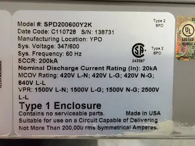 USED EATON SPD200600Y2K