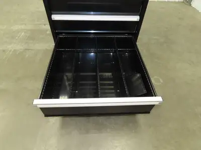 Uline Modular Steel 7 Drawer Tool Cabinet 29x29x44" Black Dividers