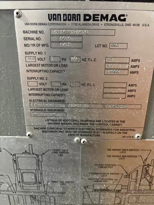 Van Dorn DEMAG 80 ton Vertical Rotary Table Injection Molding Machine