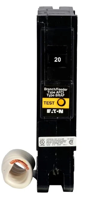 Eaton BR120AF AFCI Circuit Breaker, Type BR, 20A, 120/240V, 1-Pole [New]
