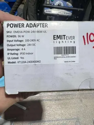 Emitever AC/DC AdapterModel KT120A-2400400M250/60HzOutput: 24v. 4A STK L817CC