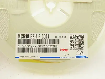 Rohm MCR18EZHF3001 Chip Resistor Tape And Reel 3 kOhms ± 1% 1/4W 5000 Pcs