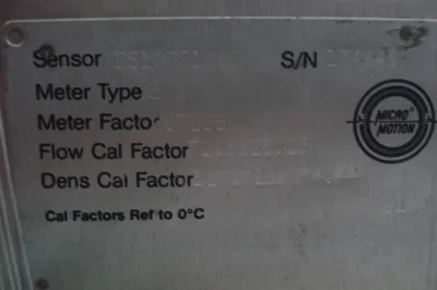MICRO MOTION S100S123D FLOW METER
