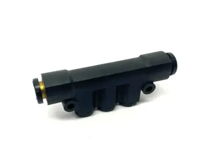 USED PARKER PNEUMATIC PUSH-IN FITTING 6MM TO 8MM TUBE BLACK