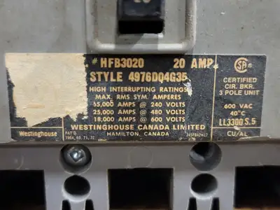 USED WESTINGHOUSE HFB3020