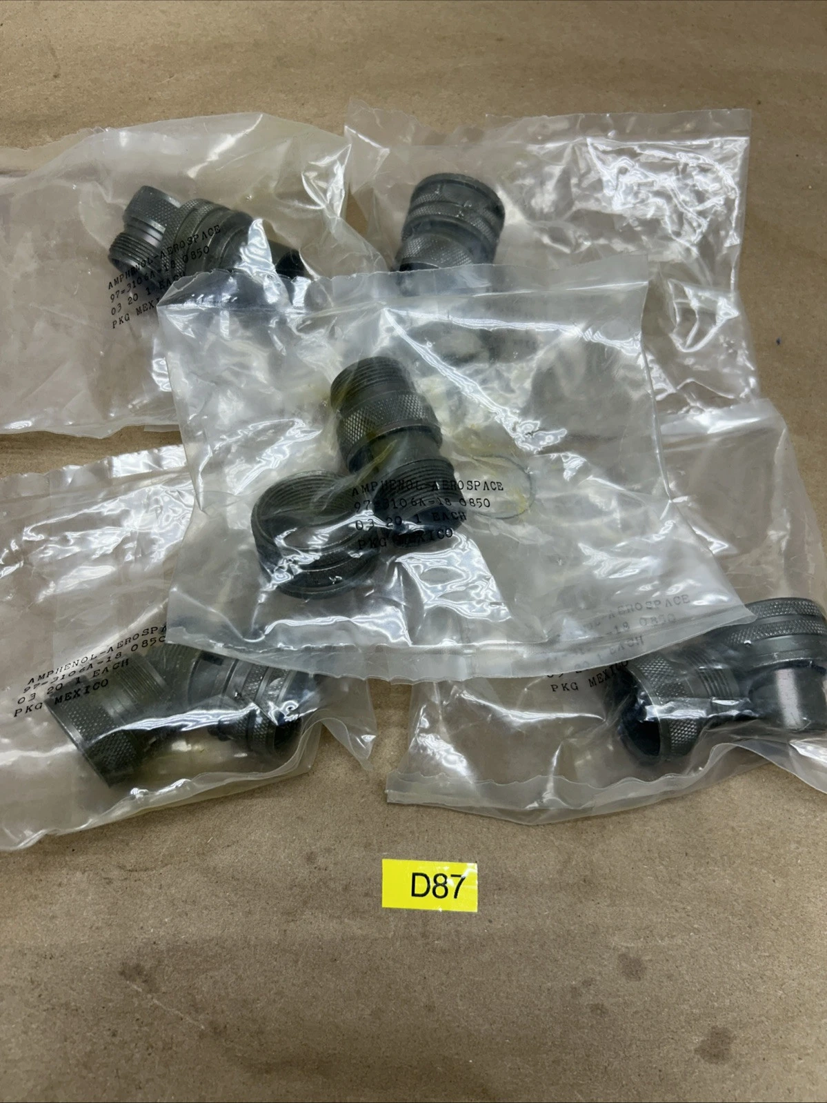 (5) Amphenol  97-3106A-18 Cases To Hold Socket Plug (No Connecting Plugs)