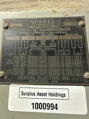 Used SORGEL _UNKNOWN_ Transformers | Surplus Asset Holdings #1203143